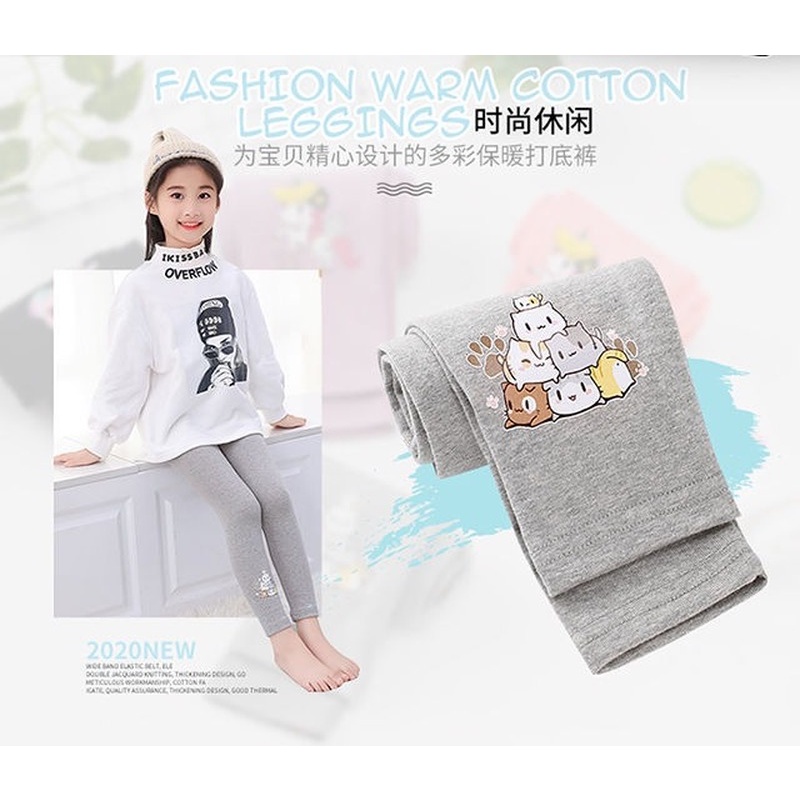 Quần legging Cotton ôm dáng phong cách Hàn Quốc thời trang xuân thu cho bé gái