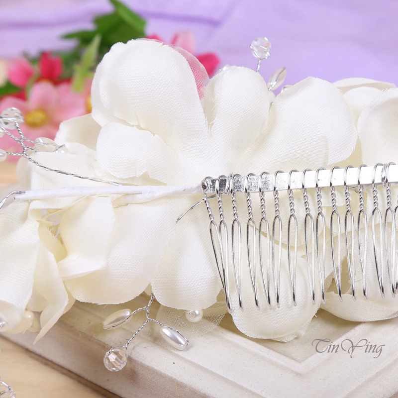 Vòng hoa đội đầu GETNOIVAS đính ngọc trai xinh xắn cho cô dâu