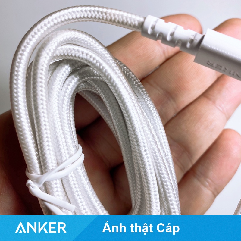 Cáp dù ANKER Powerline Select USB-C to USB- C 60W - A8032 A8033 Type C to C cho Samsung 25W Ipad Pro Macbook Air Pro