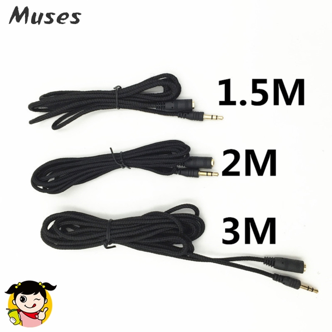 Muse07 Cáp chuyển đổi âm thanh jack cắm 3.5mm dài 1.5m/2m/3m tiện dụng cho điện thoại