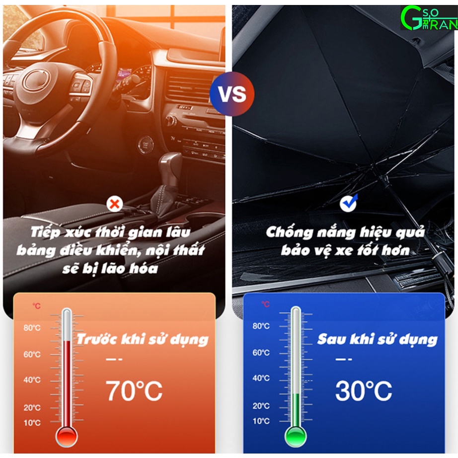 Ô Dù Che Nắng Kính Lái Xe Ô Tô Cao Cấp, Bảo Vệ Nội Thất Ô Tô – Dù Che Nắng Kính Lái Xe Hơi, Chống Tia UV