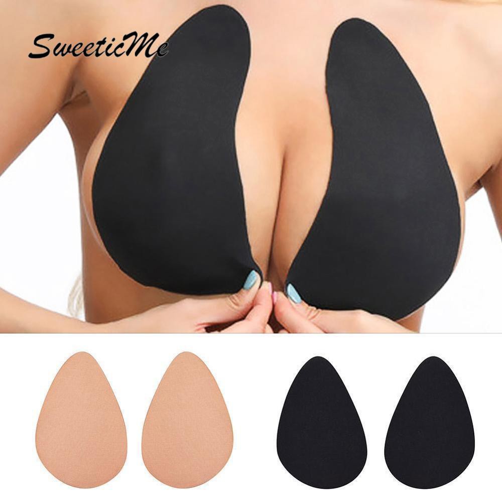 (Hàng Mới Về) 1 Cặp Miếng Dán Nâng Ngực Vô Hình Bằng Silicone Cho Nữ
