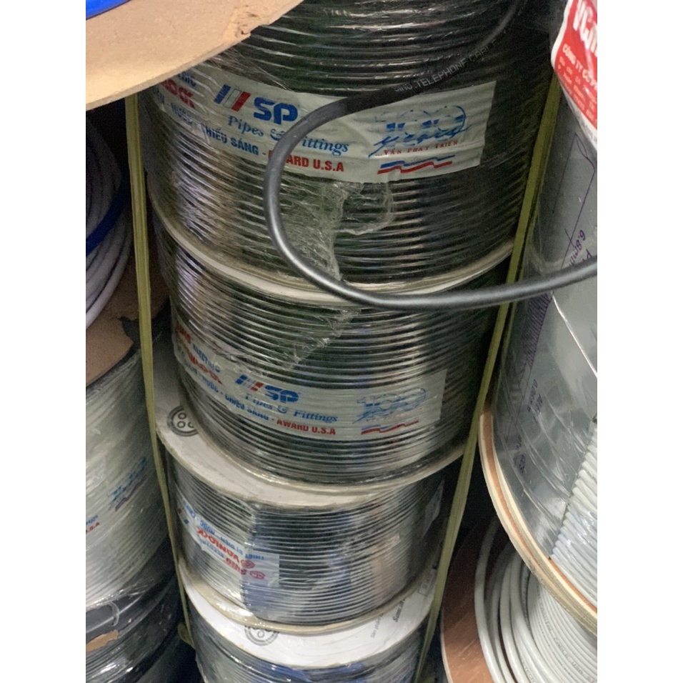 Dây Điện Thoại SiNo Cuộn 200m Dây Xám, Dây Đen 4R SiNo- Hàng Chính Hãng