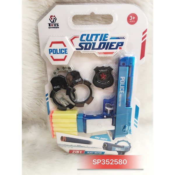 Vỉ X Police 2in1 thục nước và bi hít, 1 còng, 1 huy hiệu, 648-34 - SP352580