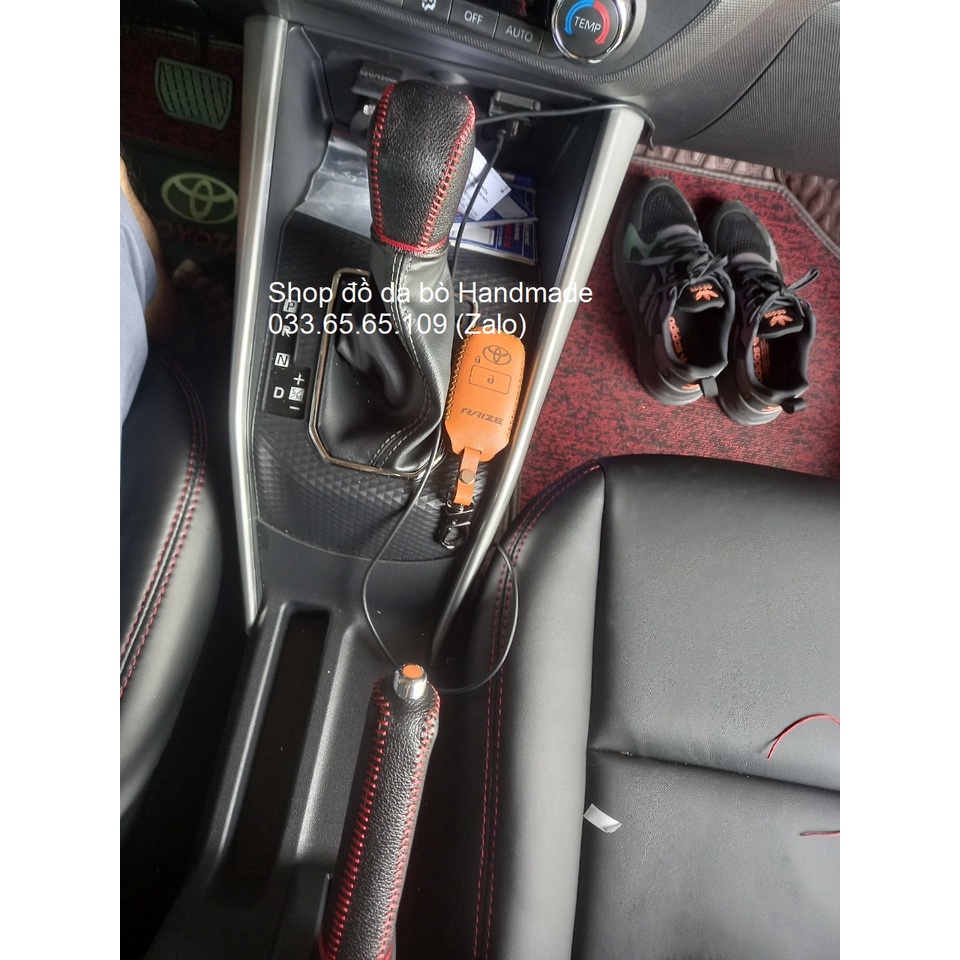Bao da bọc cần số xe Toyota Raize, Veloz cross, Avanza bằng da bò 100%, bảo hành 12 tháng