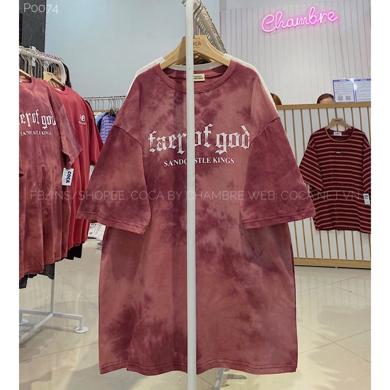 [P0074]🎴 Áo thun áo phông loang form rộng unisex FAER OF GOD vải cotton mỏng mát (Có sẵn/ảnh thật)