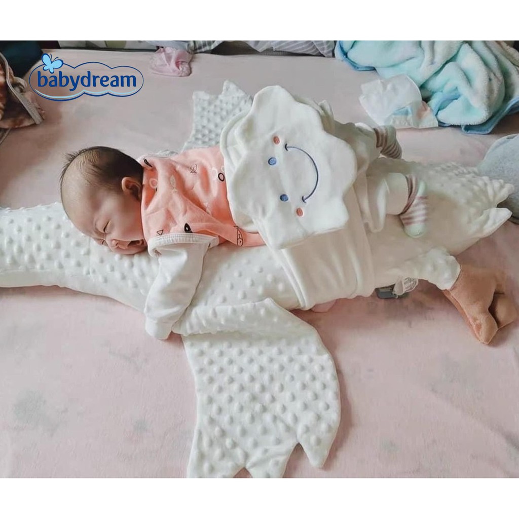Gối vịt trắng nằm sấp chống đầy hơi cho bé BabyDreams