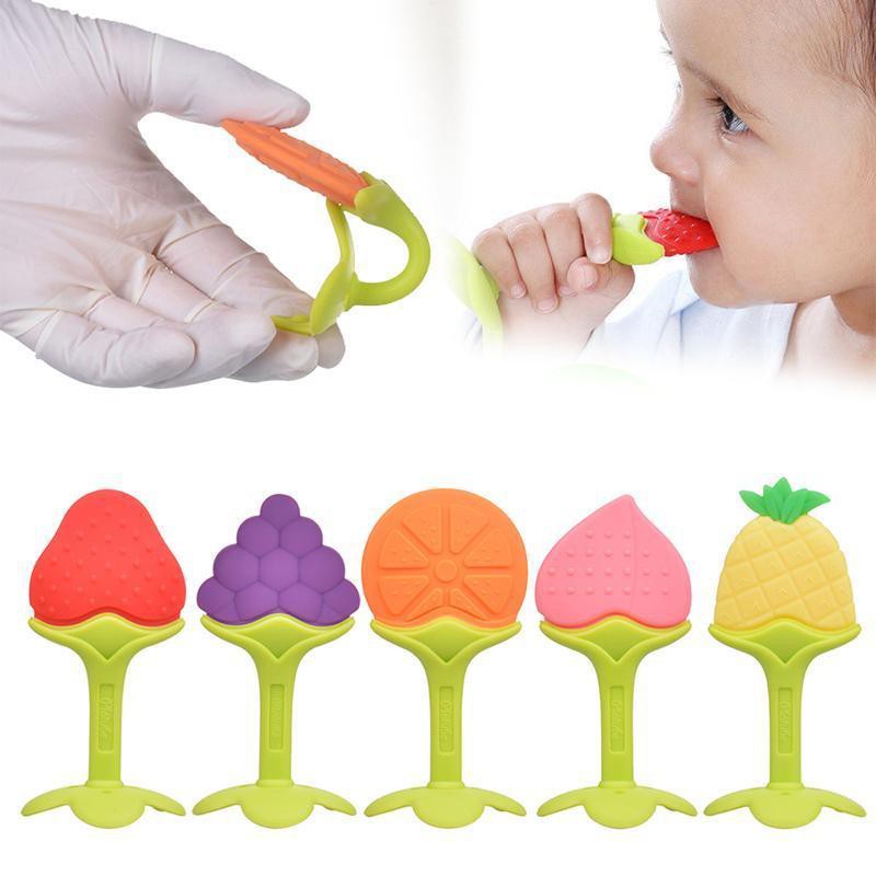 Đồ chơi ngậm silicon kiểu dáng trái cây dành cho trẻ em đang mọc răng tiện lợi
