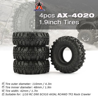 Set 4 lốp cao su AUSTAR AX-4020 1.9 Inch cho xe RC 1/10 điều khiển từ xa D90 SCX10 AXIAL RC4WD chất lượng tốt