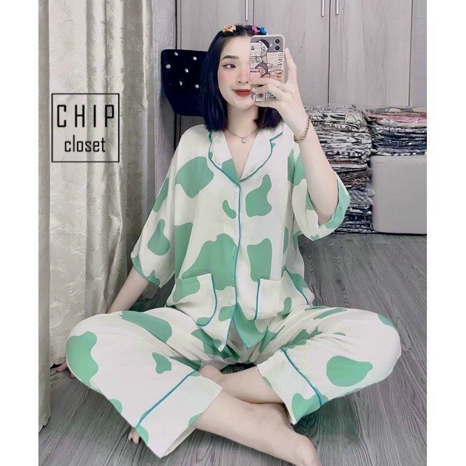 Bộ Ngủ Pijama Tay Lỡ Quần Dài - Bộ Mặc Nhà Chất Kate Thái Mềm Họa Tiết Hoạt Hình Siêu Xinh - KT002 | BigBuy360 - bigbuy360.vn