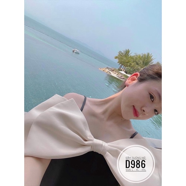 Bigsize Đầm suông nơ D986