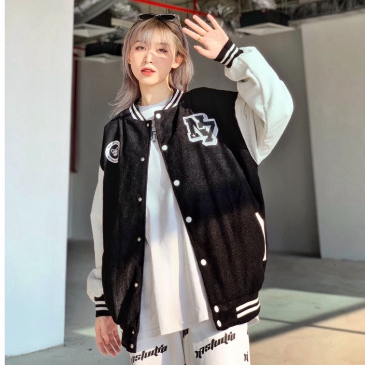 & + Áo Khoác Varsity Jacket N7 STUDIO bomber bóng chày basic nam nữ form rộng Local Brand + &
