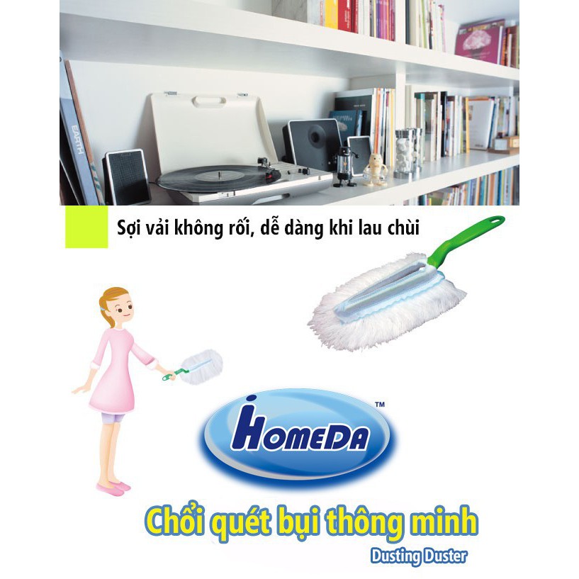 Chổi Quét Bụi Thông Minh Ihomeda (1 Cán + 4 Bông Lau) - BX1800