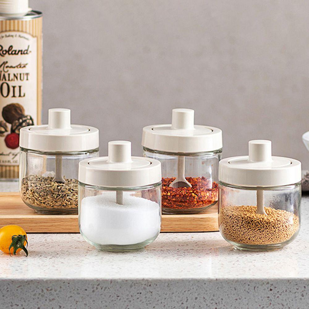 Hũ Đựng Gia Vị Trong Suốt Kèm Muỗng Tiện Dụng Cho Nhà Bếp