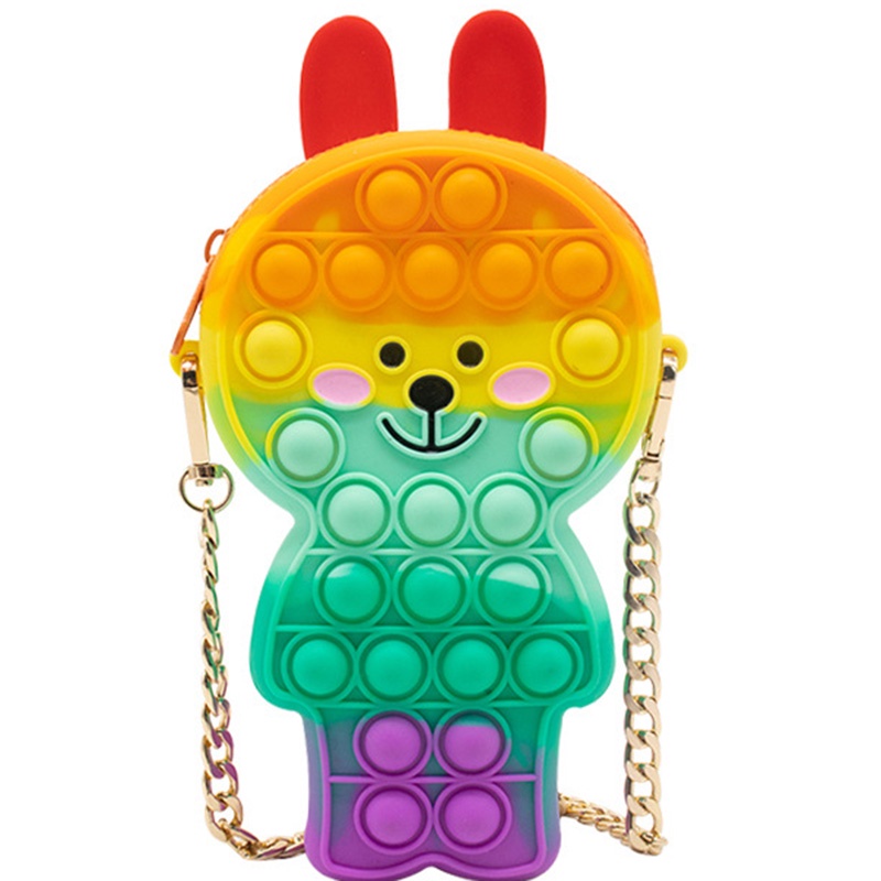 Mới Túi Đeo Chéo Hình Thỏ Con Bằng Silicon Đáng Yêu