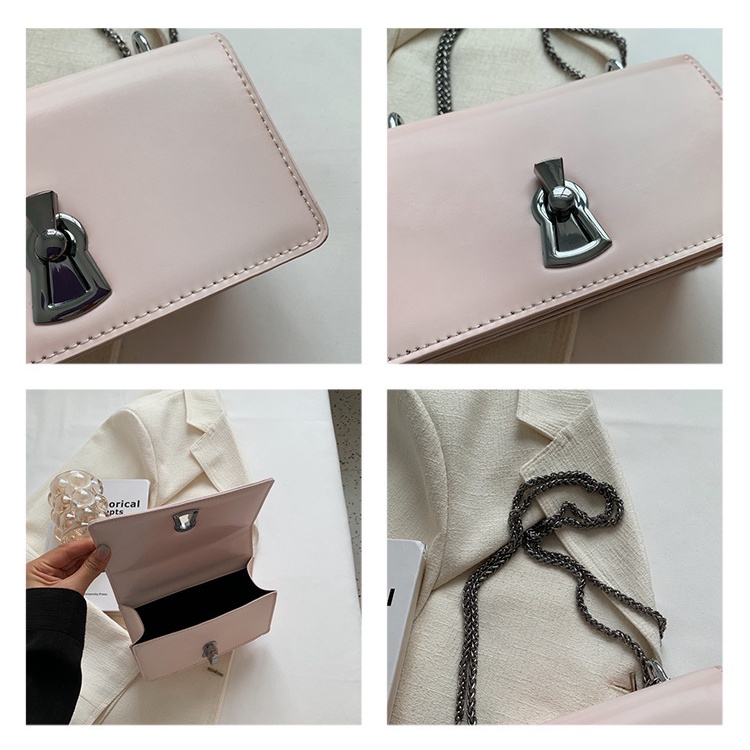 Túi Xách Đeo Vai Hình Vuông Cỡ Nhỏ Phối Dây Đeo Sợi Xích Phong Cách Năm Mới 2022 Chất Lượng Cao Thời Trang Mùa Hè Cho Nữ