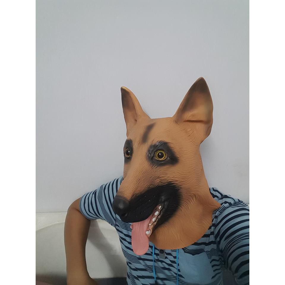 Mặt nạ cao su chó becgie