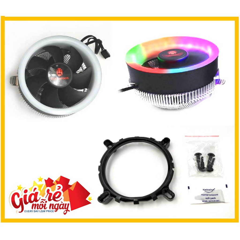 Fan CPU Tản Nhiệt CoolMoon socket 775/1150/1151/1155/ AMD LED RGB (keo gói tản nhiệt)