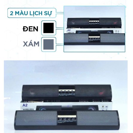 [Mẫu Mới] Loa Bluetooth Speaker A2 Dáng Dài 2 Loa Cực Đỉnh, Kểu Dáng Sang Trọng Hỗ Trợ Thẻ Nhớ, Đài FM, Sạc Usb