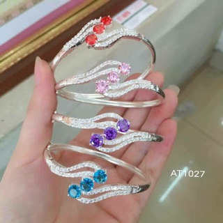 Lắc tay bạc nữ nạm đá nhiều màu
