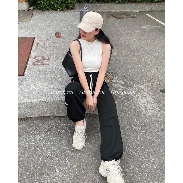 Quần ống rộng hai vạch nỏ da cá , quần jocker mặc được hai kiểu yansoo.vn