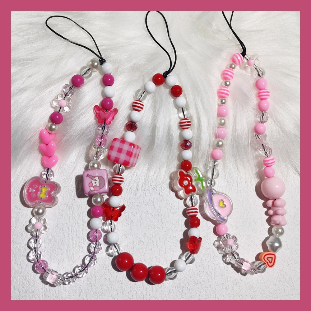 Ốp Điện Thoại Acrylic Hình Hoa Nhiều Màu Dễ Thương Chống Thất Lạc Kèm Dây Đeo Chuỗi Hạt Cho L100 L101 L102