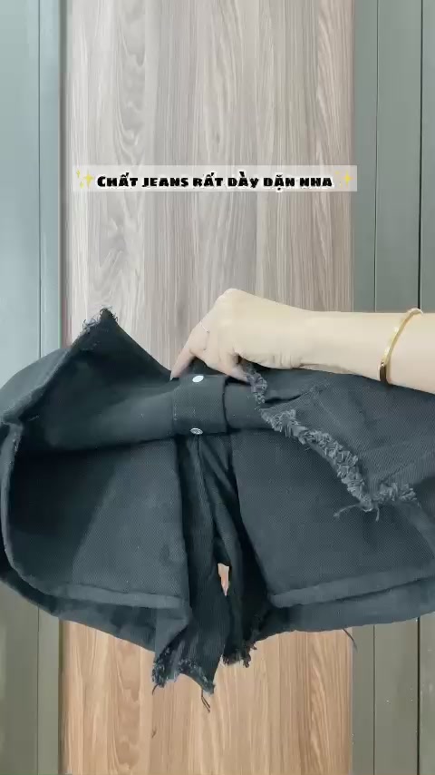 Quần short giả váy cạp cao tua gấu, quần short jean phong cách Ulzzang_G1 | BigBuy360 - bigbuy360.vn