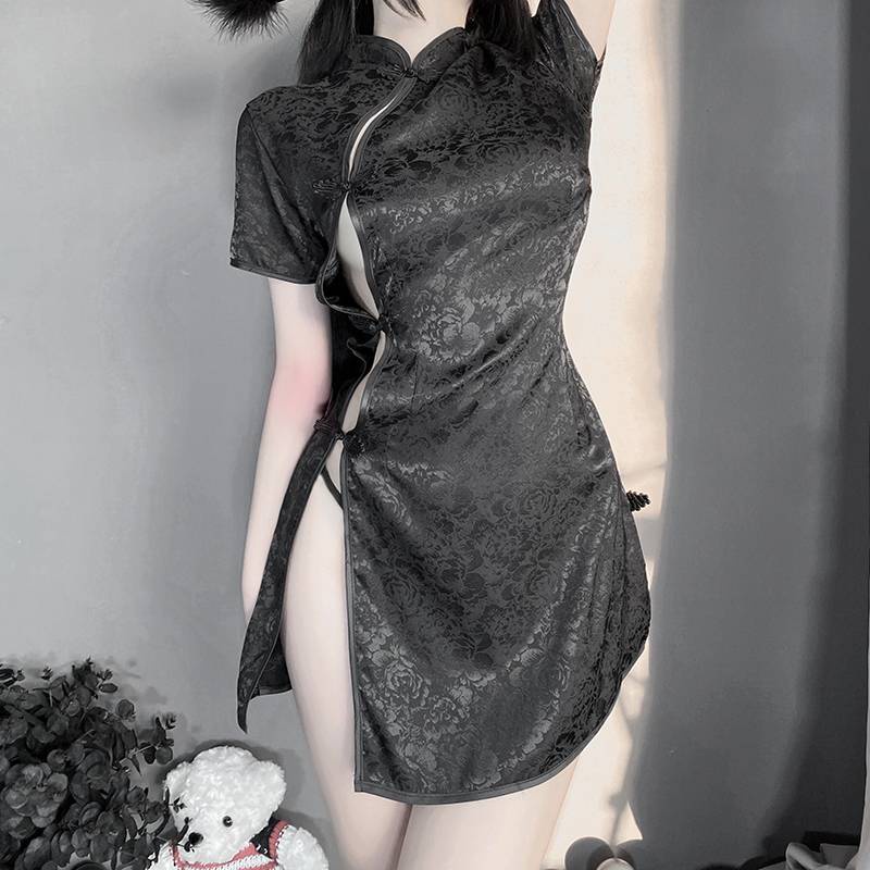 Đầm Ngủ Sườn Xám Phối Ren Họa Tiết Thêu Phong Cách Retro Size S/M/L | WebRaoVat - webraovat.net.vn