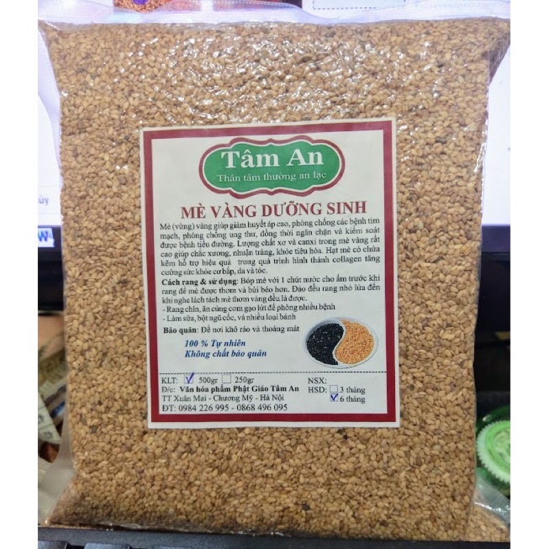 Vừng vàng nguyên vỏ 1kg/500gr