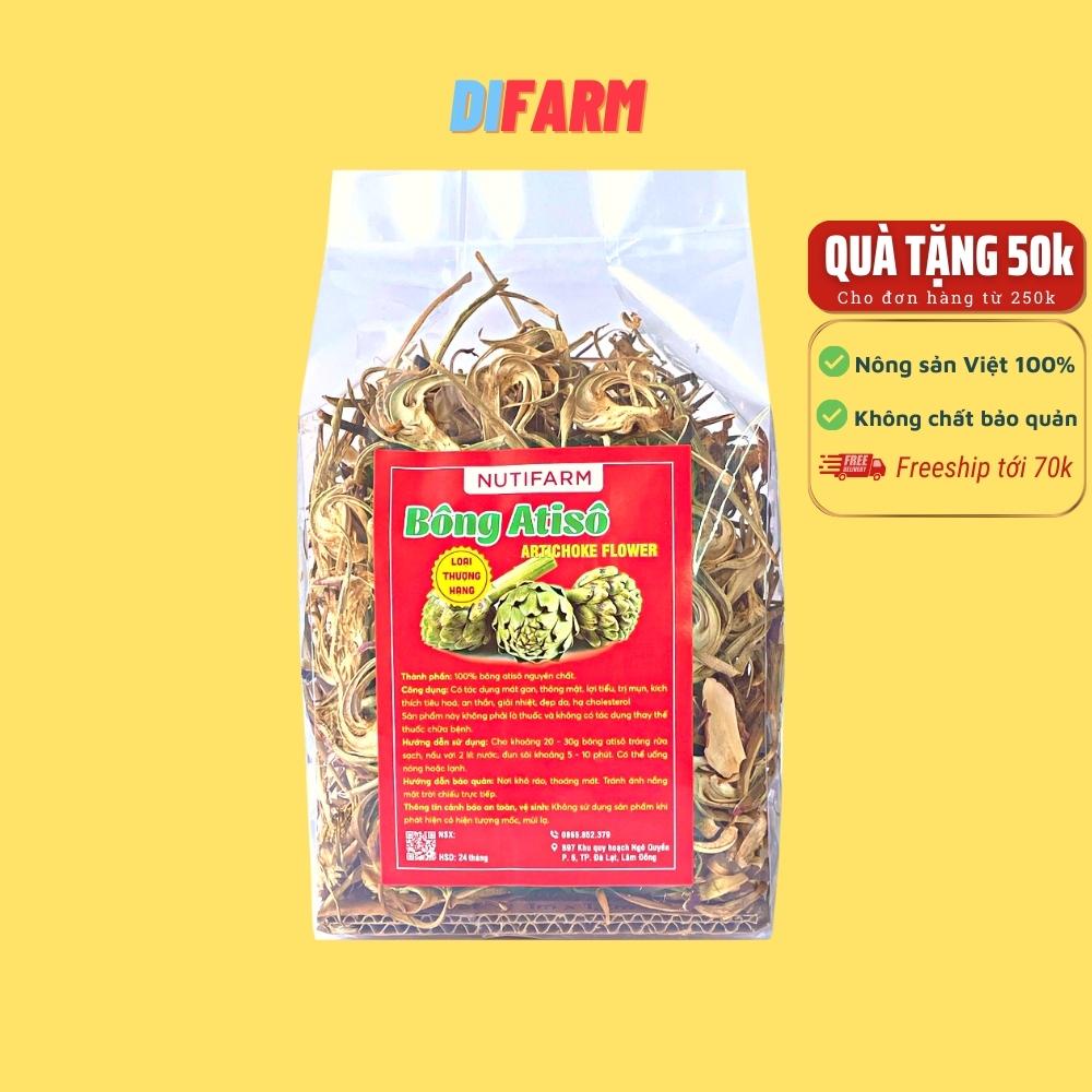 Bông atiso khô đà lạt 250gr NutiFarm loại đặc biệt 100% nguyên chất không pha thân rễ lá