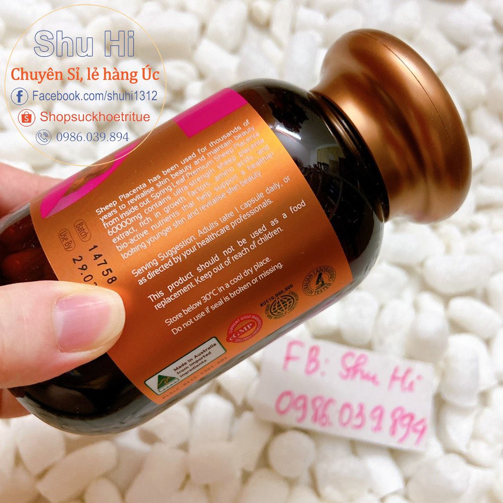 Nhau thai cừu Sheep Placenta SpringLeaf 60000mg 120 viên - Úc chính hãng | BigBuy360 - bigbuy360.vn
