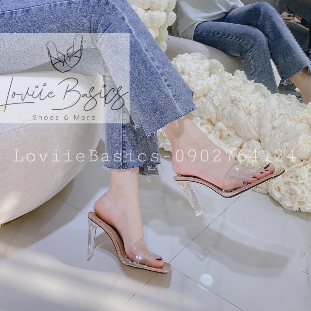DÉP GUỐC NỮ LOVIIEBASICS - GUỐC CAO GÓT QUAI TRONG 9 PHÂN - GUỐC NỮ DÉP CAO GÓT 9CM - GUỐC QUAI TRONG 9 PHÂN D210110