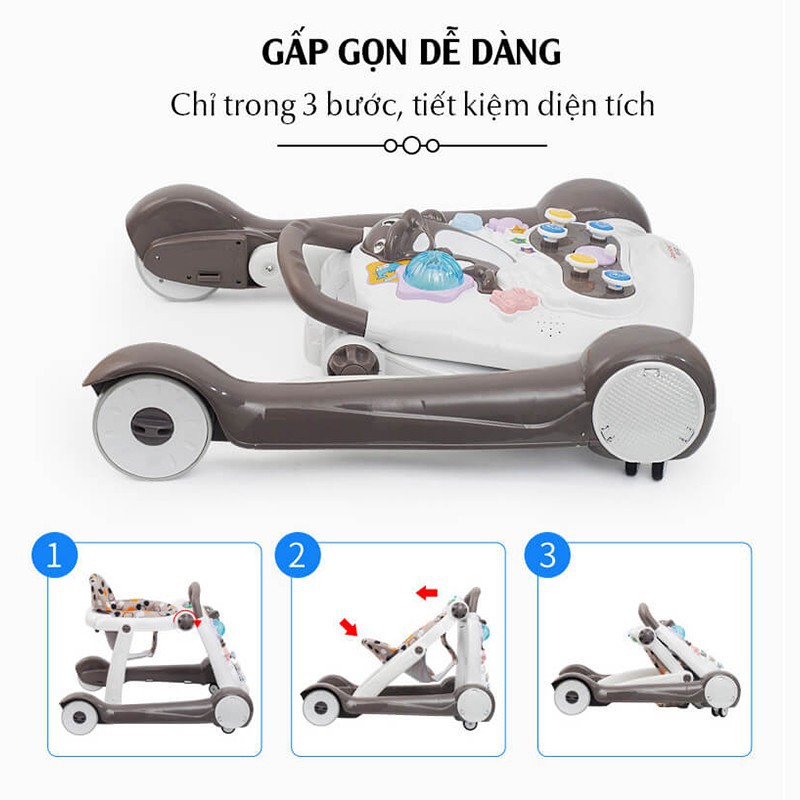 Xe tập đi cho bé Chilux Walk G, thiết kế không góc cạnh, gấp gọn dễ dàng, đạt chuẩn châu âu