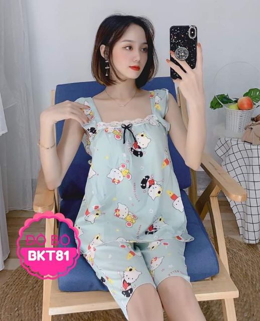 Đồ bộ kitty lửng tay cánh tiên