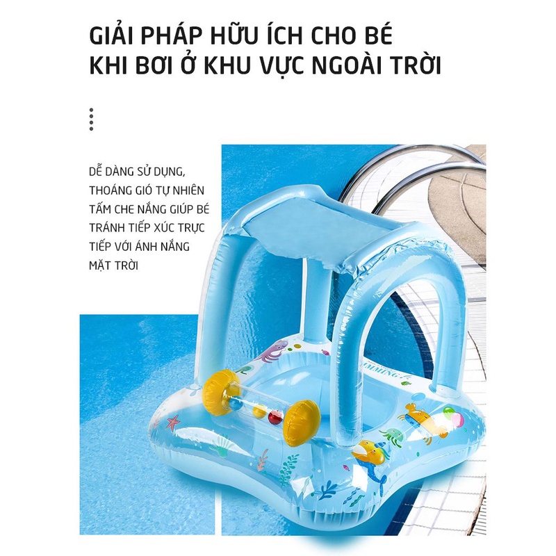 Phao bơi hình vuông có mái che cho bé swv58 Sportslink