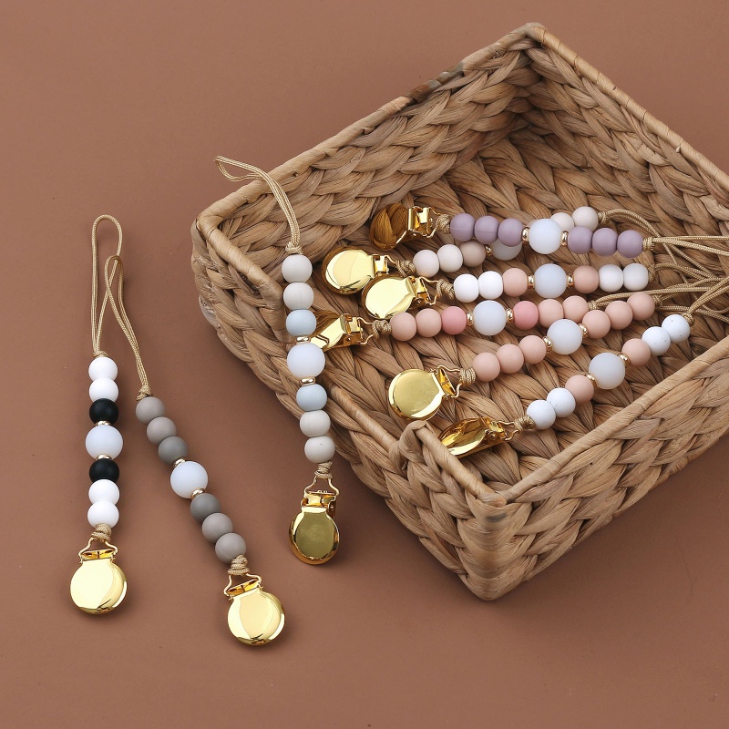 1 Chuỗi Hạt Silicone Làm Dịu Núm Vú Giả Cho Bé