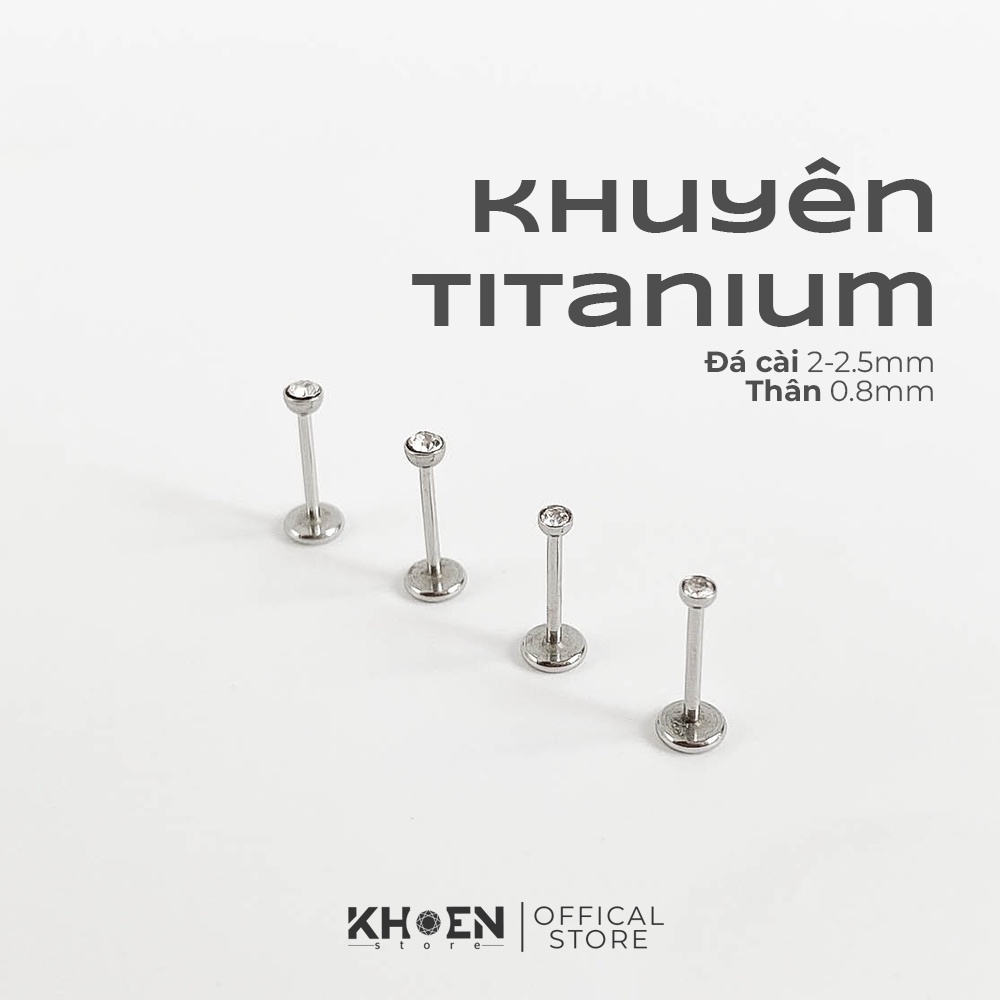 Khuyên đá cài thân 0.8mm - Thép không gỉ - Khoen Store