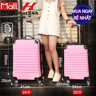 Vali kéo du lịch Cao Cấp nhựa ABS, Chống va đập, khóa số an toàn (size 20 +24) siêu rẻ