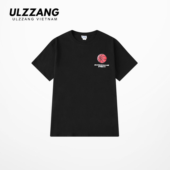 Áo thun tay lỡ ULZZANG cotton dáng unisex form rộng in hình cầu thủ bóng rổ