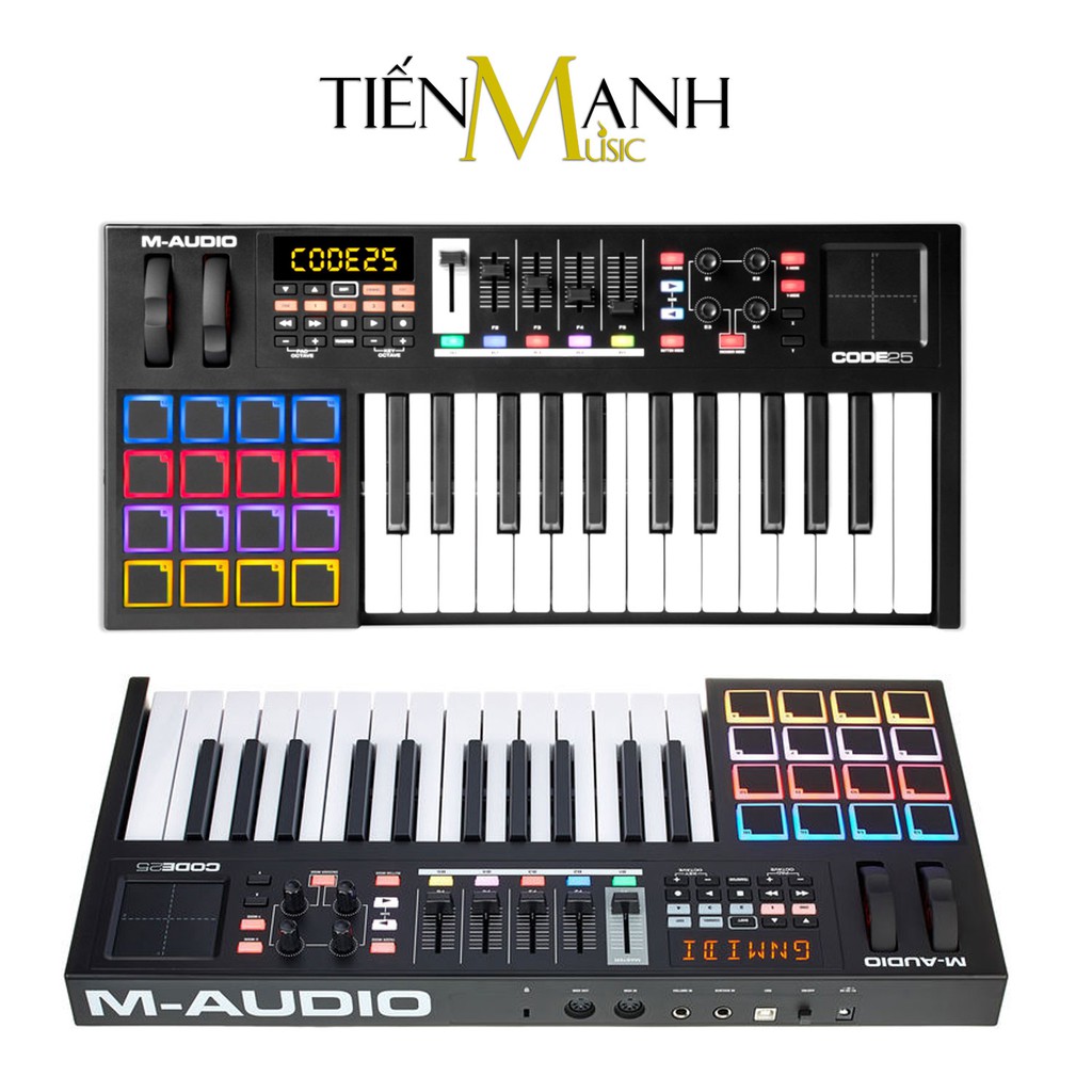 Đàn M-Audio Code 25 Phím Black USB MIDI Keyboard Controller With X/Y Pad Bàn phím làm nhạc - Sản xuất âm nhạc producer