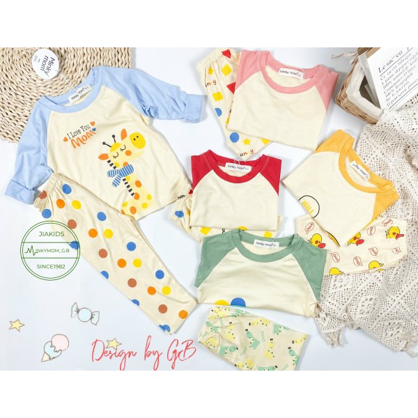 Bộ thun lạnh dài tay cho bé Minky Mom size Đại 130 - 150 từ 19 đến 30kg - STDM