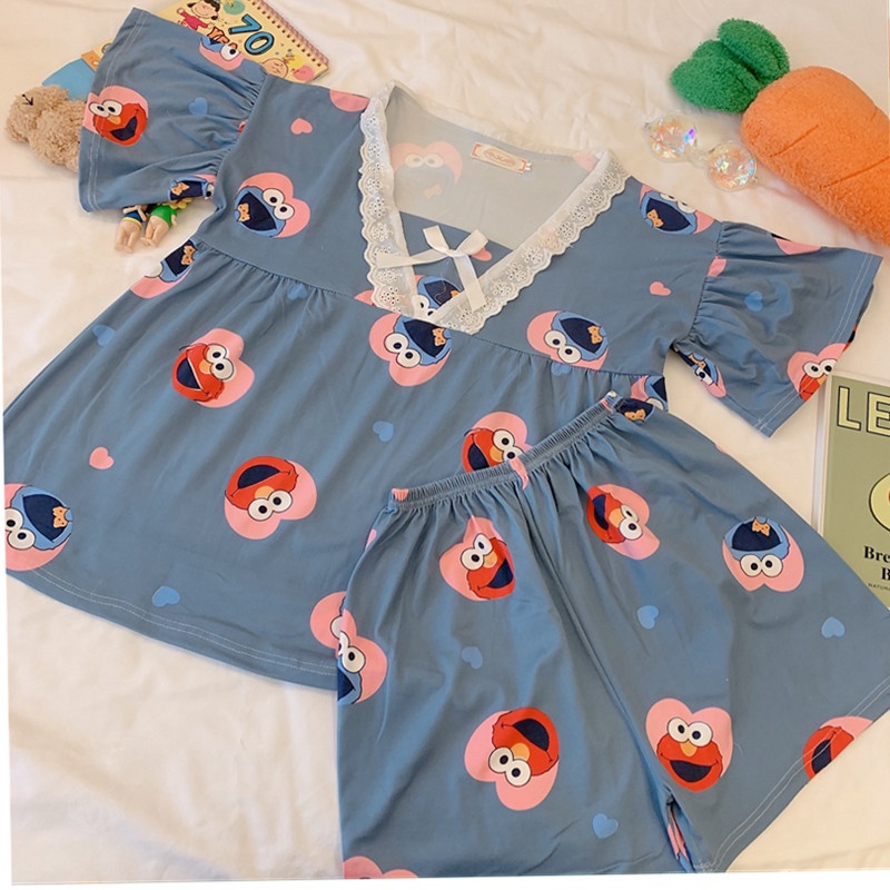 Đồ Bộ Nữ Pijama Mặc Nhà Cộc Tay Hoạt Hình Phối Nơ Cực Xinh LATOZIA BĐN14 | BigBuy360 - bigbuy360.vn
