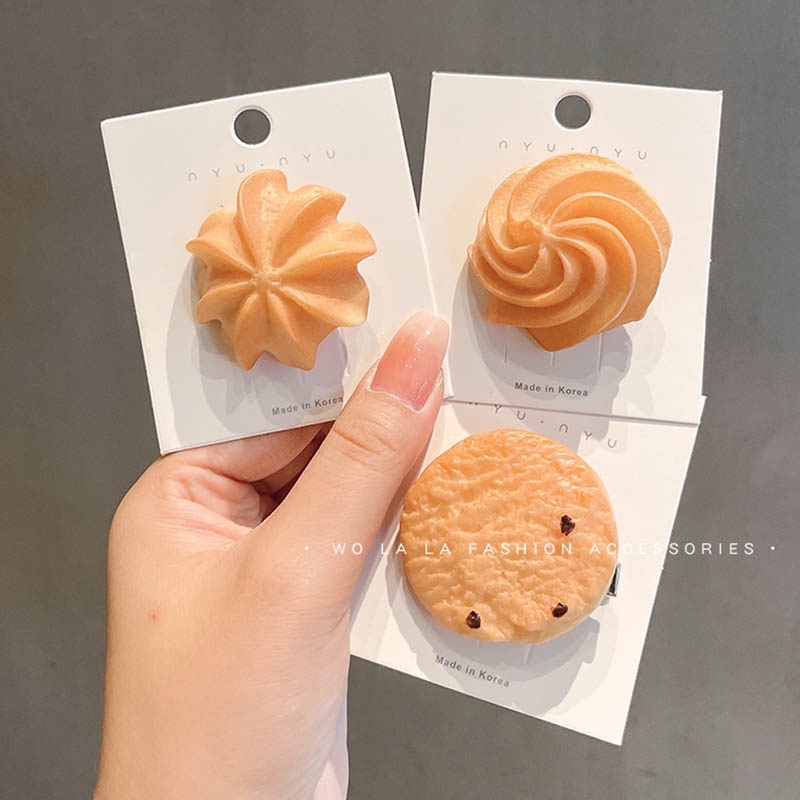 Kẹp tóc thiết kế hình bánh quy đáng yêu cho nữ