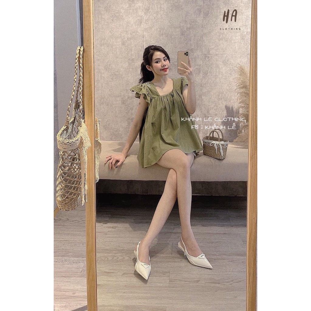 Set Cánh Tiên Hoa Vai Mix Quần Sooc | BigBuy360 - bigbuy360.vn