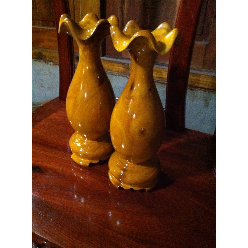 CẶP LỤC BÌNH GỖ MÍT CAO 30CM X 10CM
