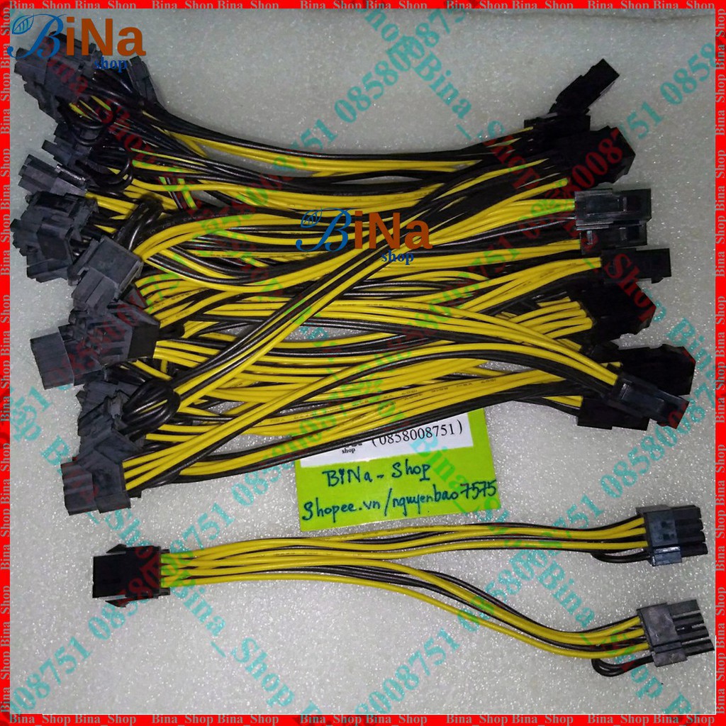 Cáp chia VGA 6 pin ra 2 đầu 8 pin (6+2)