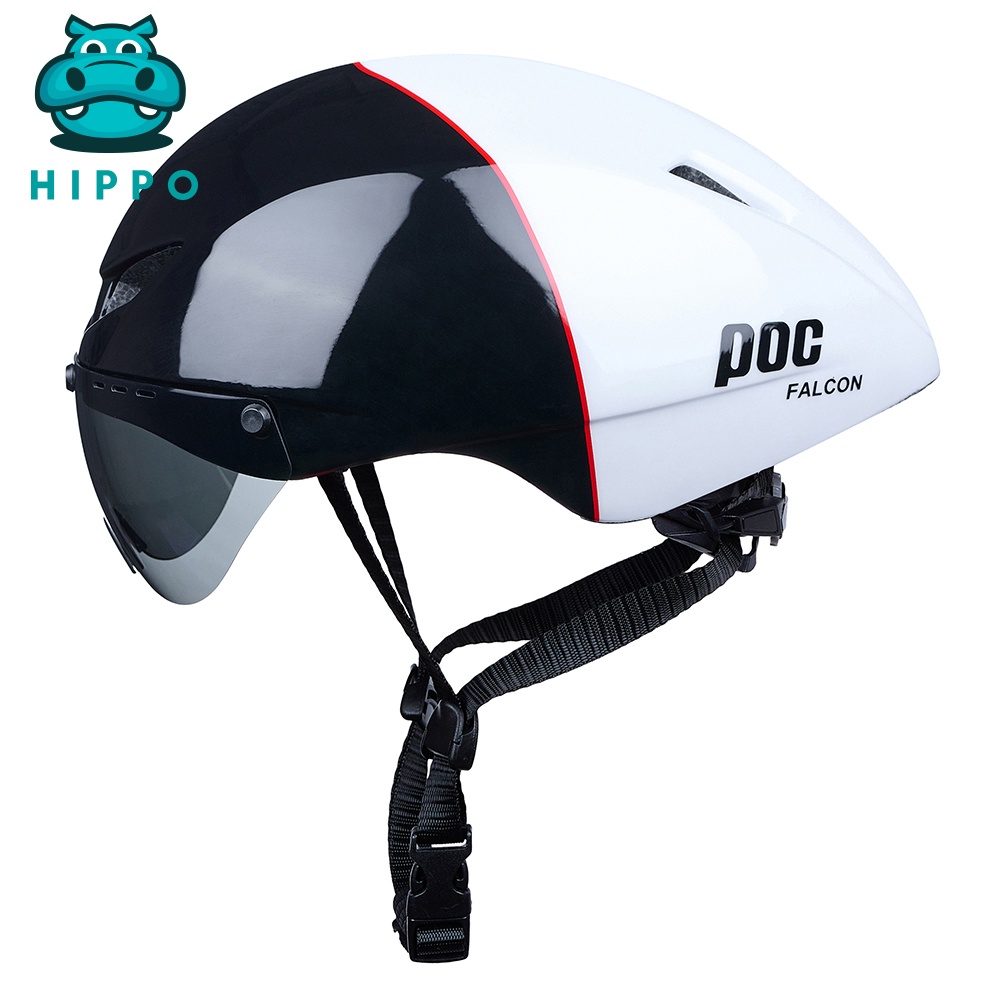 Mũ bảo hiểm xe đạp thể thao Poc Falcon siêu nhẹ chính hãng màu đen trắng - HIPPO HELMET