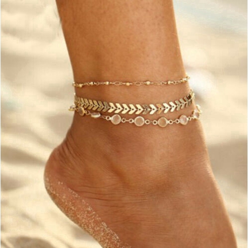 Lắc chân nhiều lớp đính kim tuyến lấp lánh thời trang dành cho nữ | BigBuy360 - bigbuy360.vn