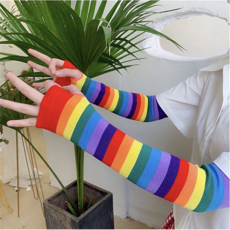 Bộ 2 Ống Tay Chống Nắng, Găng Tay Chống Nắng Cầu Vồng
