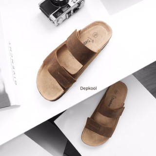 Dép Quai Ngang - đế trấu QUAI Da bò (form to)